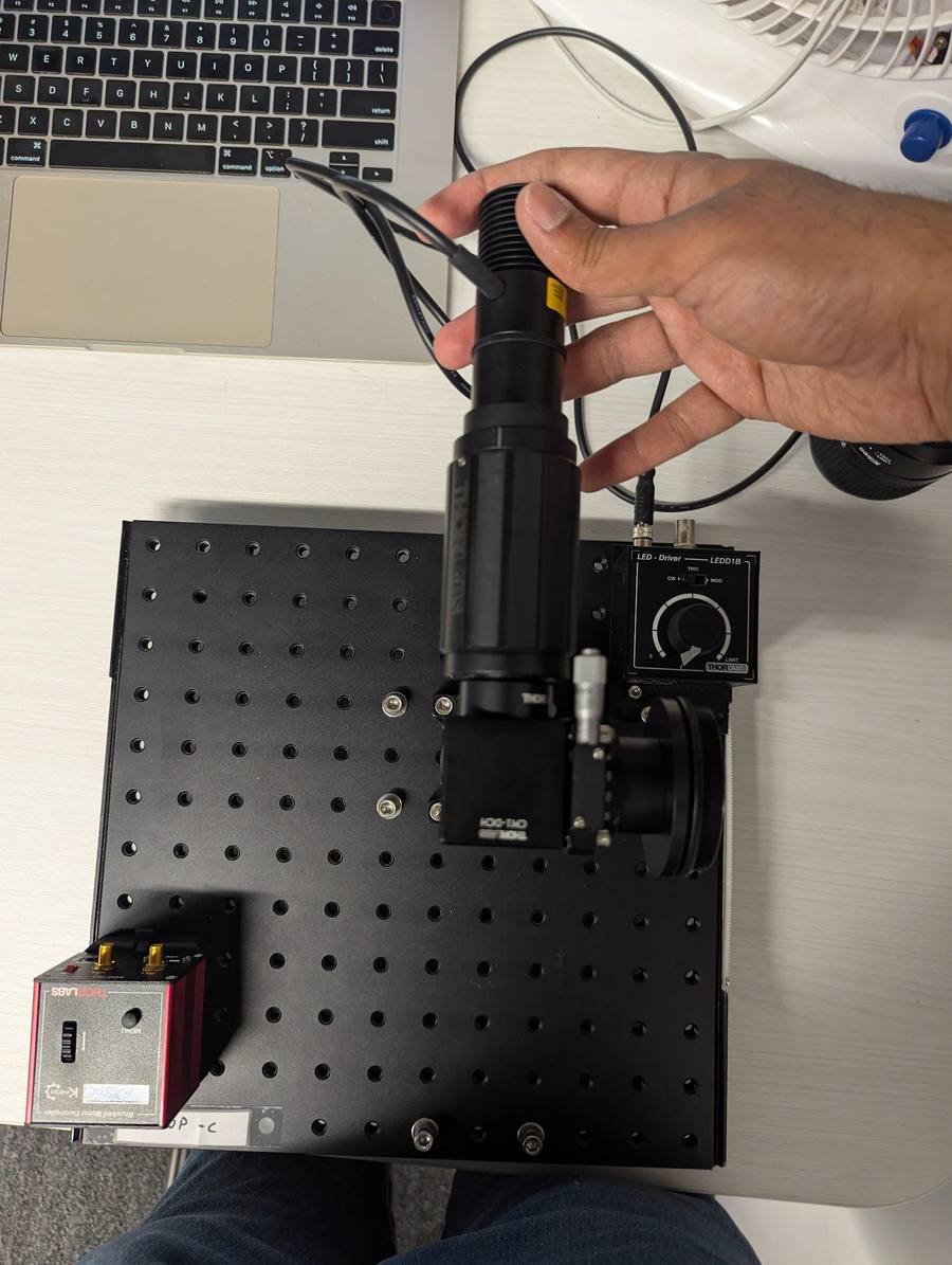LED with telescoping tube being attached