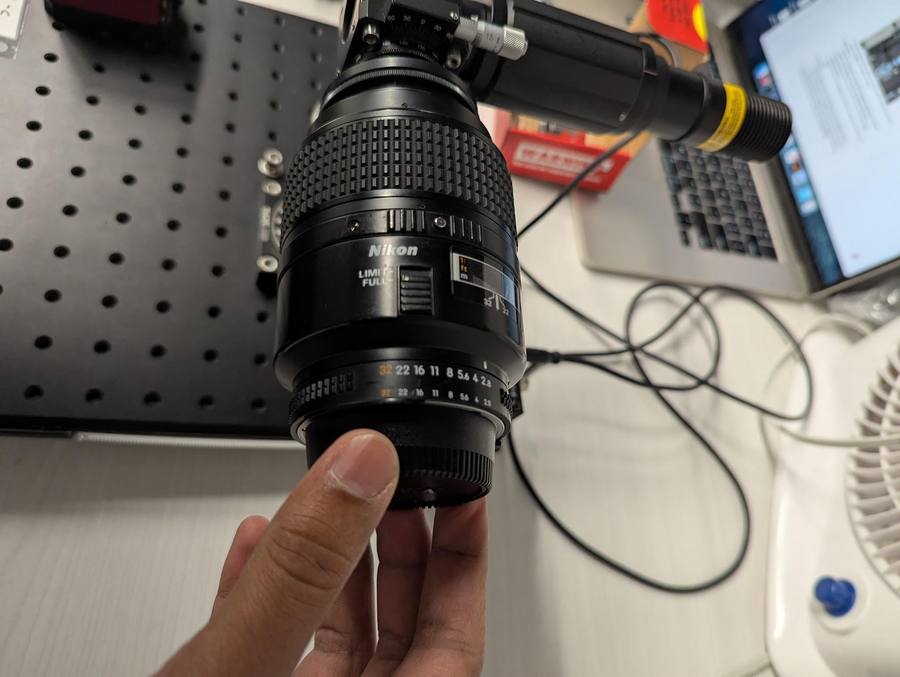Attaching the camera to the back of the lens